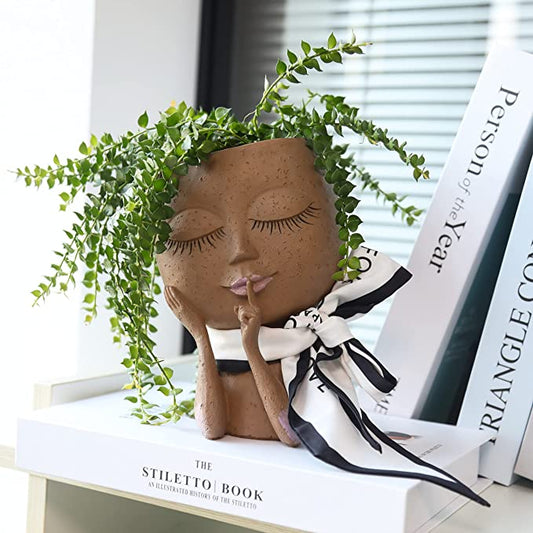 Deko-Blumentopf  – Kreativer Pflanzentopf mit Gesicht für Zimmerpflanzen & Sukkulenten