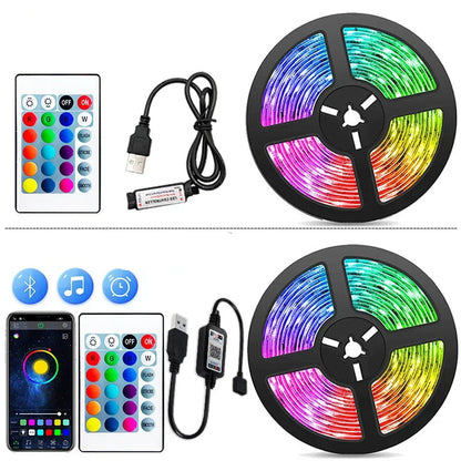 RGB LED Streifen mit USB Anschluss - Farbwechsel Licht für Ambiente und TV Hintergrundbeleuchtung