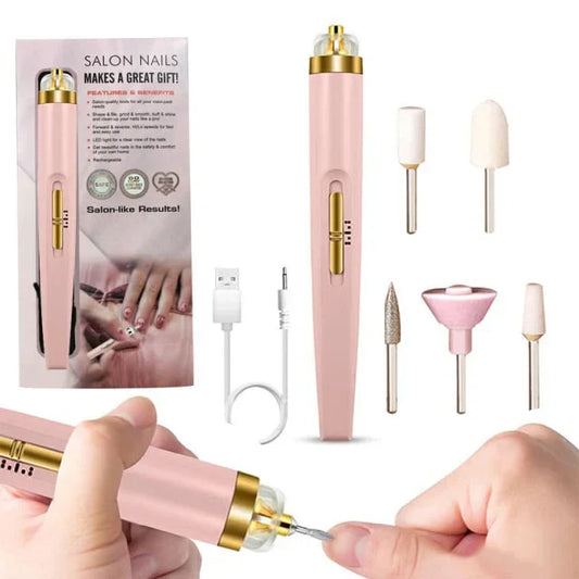 5-in-1 Elektrisches Nagelpflegegerät – Tragbares Maniküre-Tool mit LED-Licht