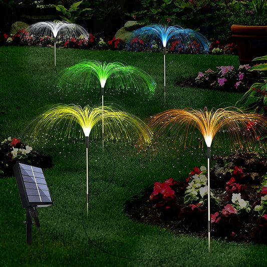Solar Gartenleuchte Mit Farbwechsel – LED Rasenlicht Für Garten Und Terrasse, Feuerwerk Design