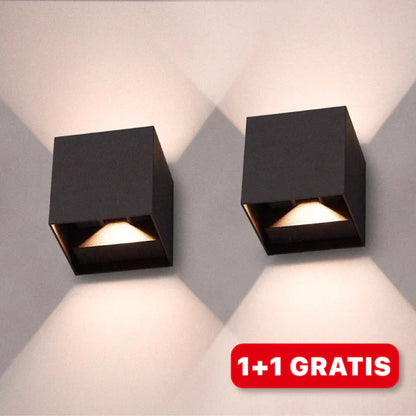 Moderne LED Wandleuchte im Kubus Design