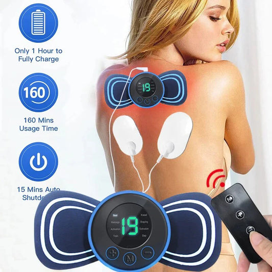 Tragbarer Elektrischer Nackenmassager | Mit Pad & Fernbedienung Für Gezielte Entspannung