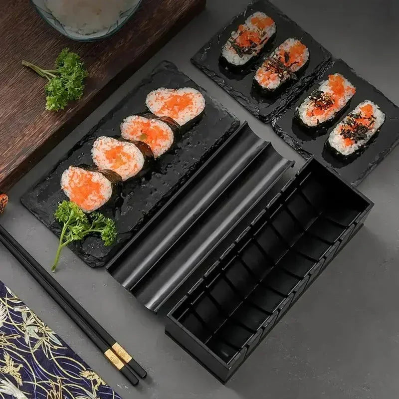 Sushi Rollen und Schneiden Set – Praktisches Sushi Kit mit Schablonen und Zubehör