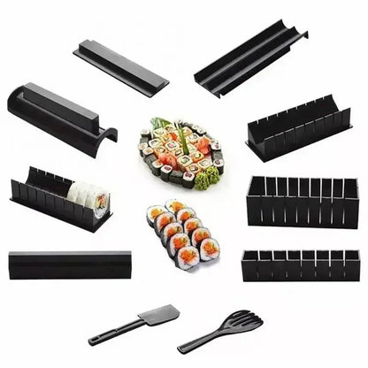 Sushi Rollen und Schneiden Set – Praktisches Sushi Kit mit Schablonen und Zubehör