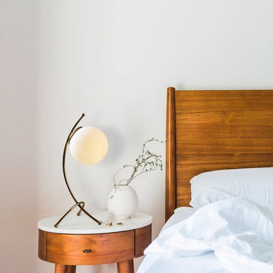 Designer Tischlampe mit Glas Kugel