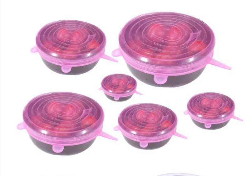 6 Teiliges Set Flexibler Silikondeckel