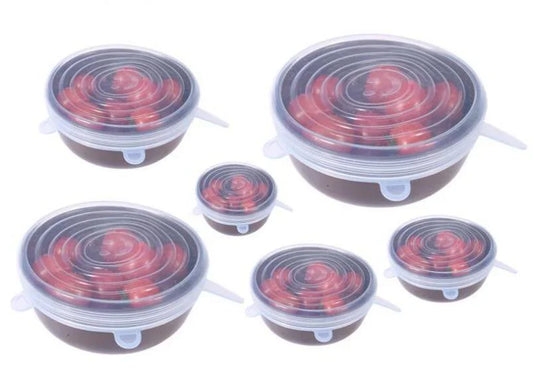 6 Teiliges Set Flexibler Silikondeckel