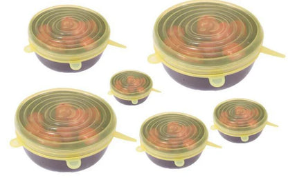 6 Teiliges Set Flexibler Silikondeckel