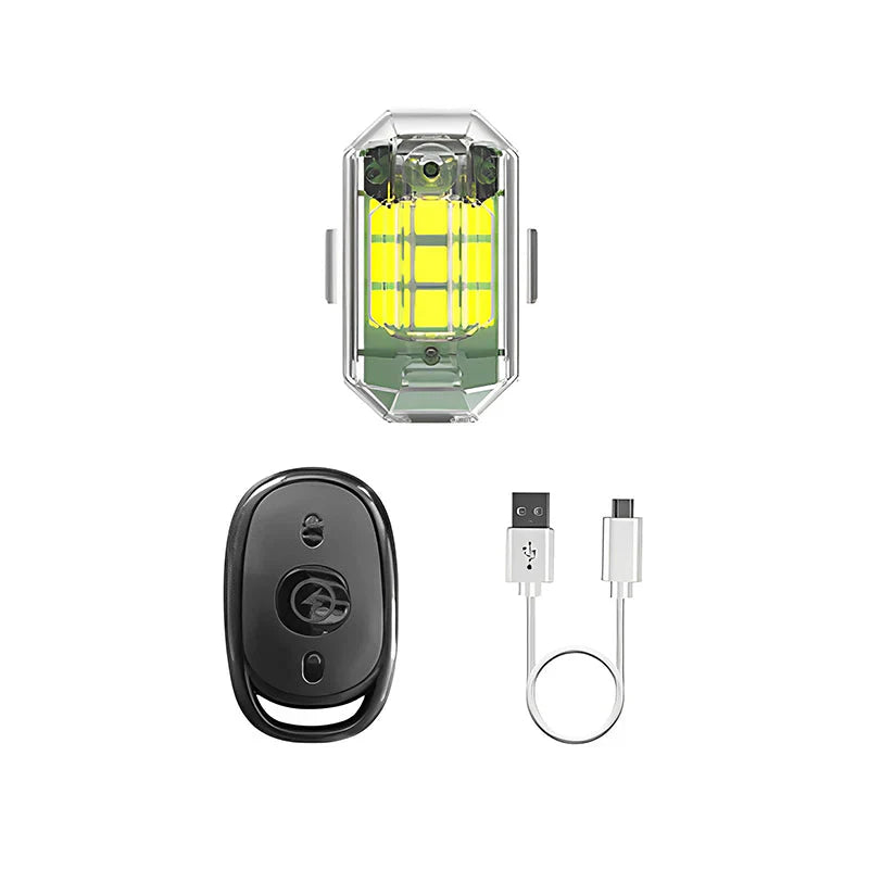 Kabelloses LED Motorrad Rücklicht – Wiederaufladbare Fernbedienung für Brems und Warnleuchte