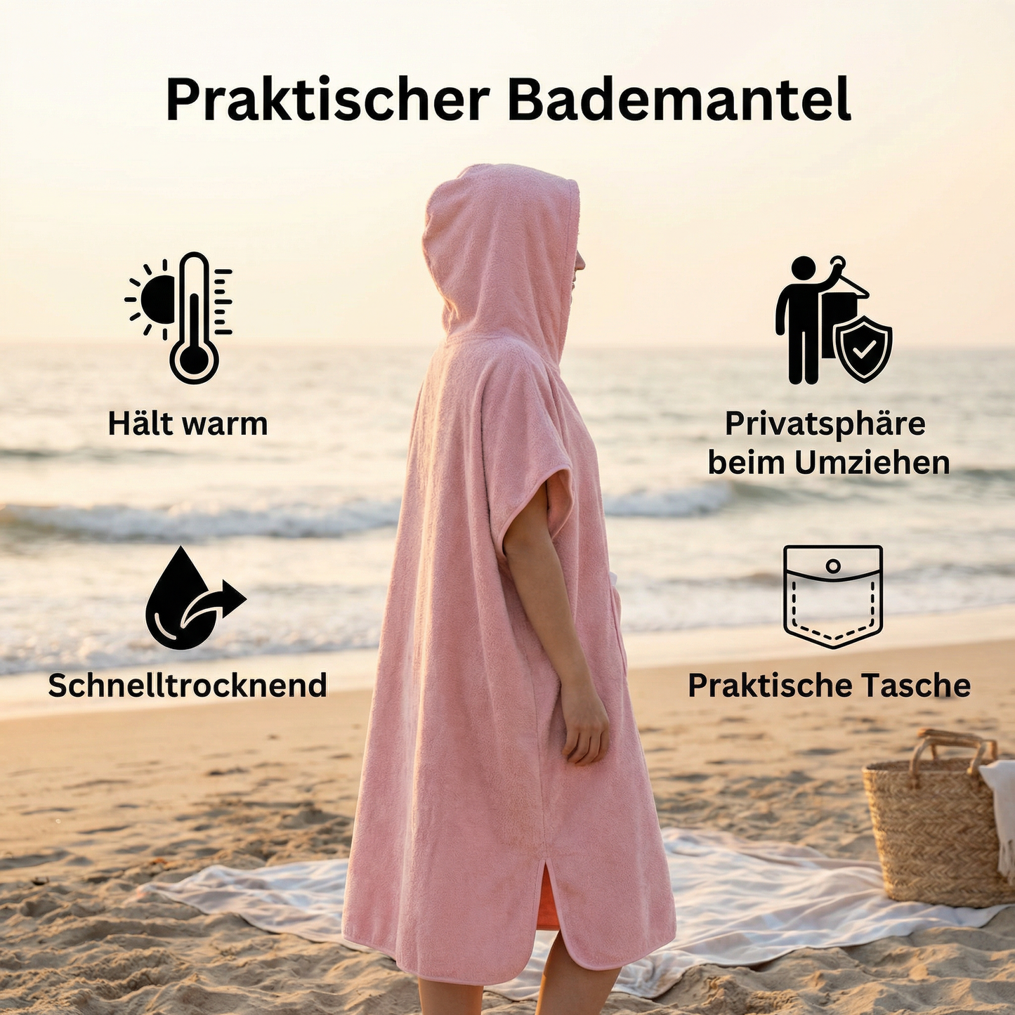 Praktischer Bademantel
