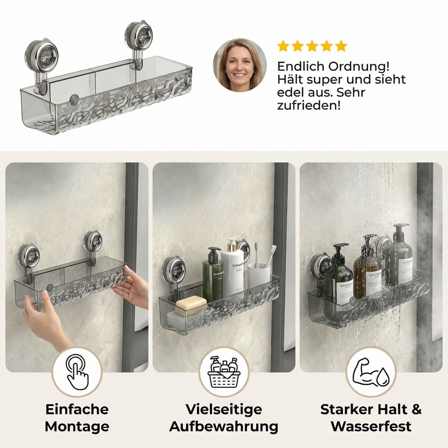 Badezimmer Saugnapf Eck-Regal