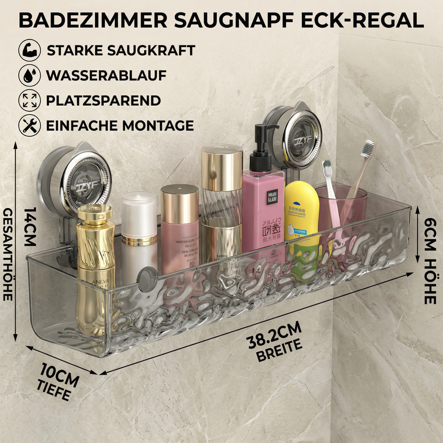 Badezimmer Saugnapf Eck-Regal