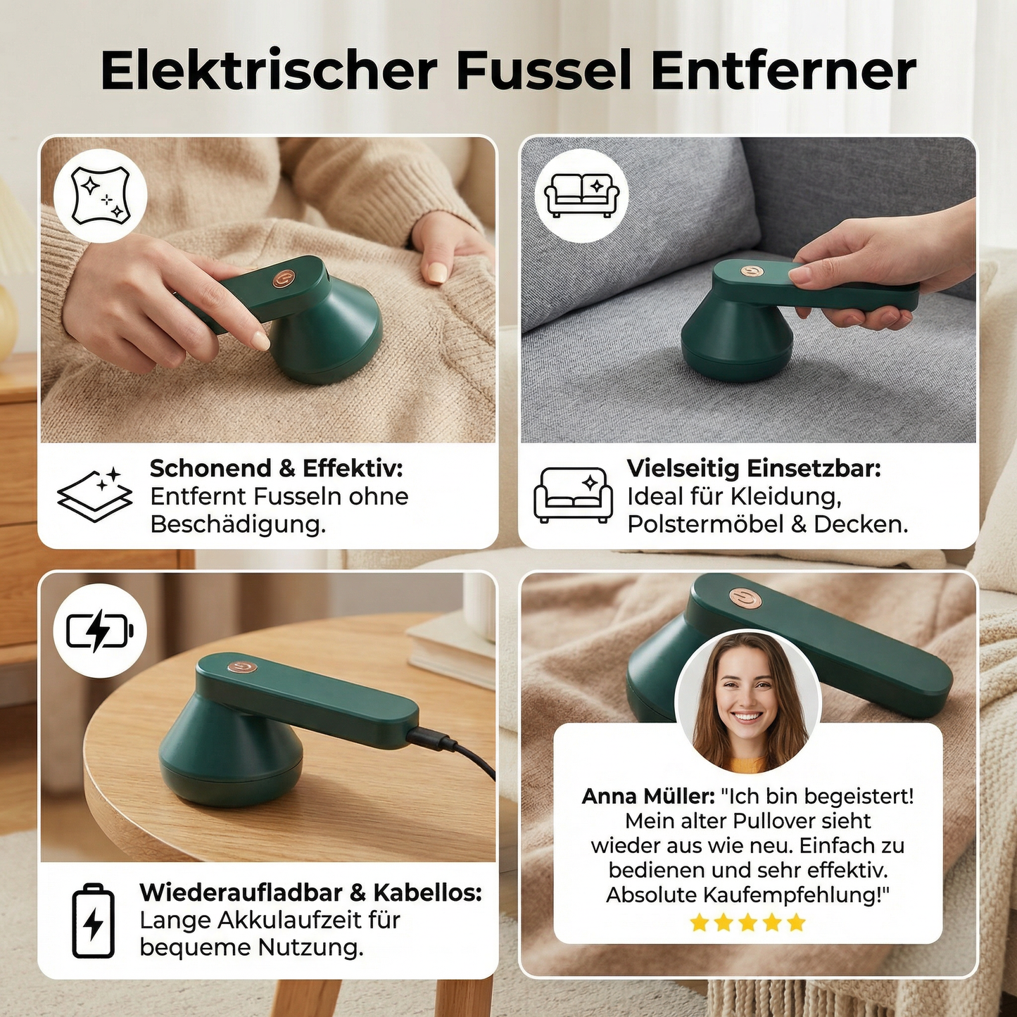 Elektrischer Fussel Entferner