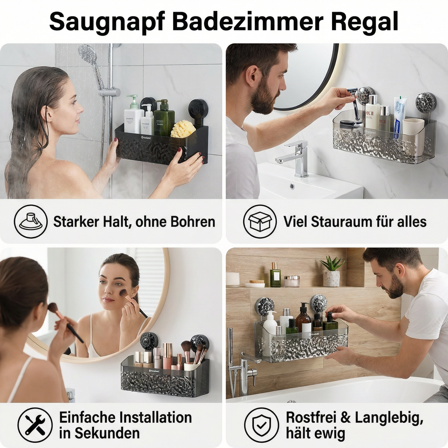 Saugnapf Badezimmer Regal