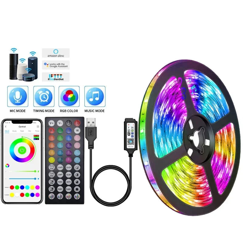RGB LED Streifen mit USB Anschluss - Farbwechsel Licht für Ambiente und TV Hintergrundbeleuchtung